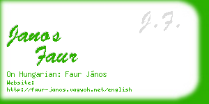 janos faur business card