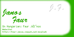 janos faur business card